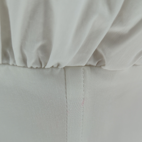 NWOT Gianni Bini Sweetheart Puff Sleeves Ruffle Poplin Dress White Size Large - Picture 9 of 9